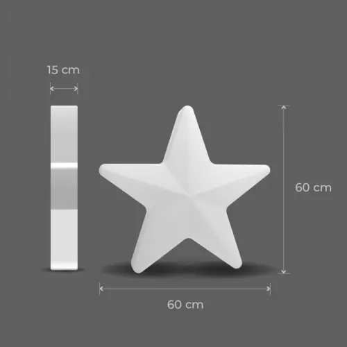 Wymiary gwiazdki podświetlanej LED POLARIS M