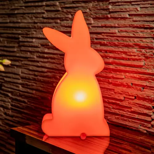 Zajączek wielkanocny BUNNY pomarańczowy podświetlany