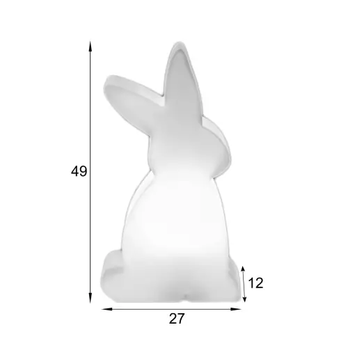 Wymiary zajączka podświetlanego BUNNY