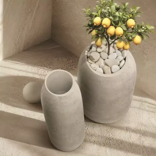 Donice z serii EPOCCO w kolorze piaskowym Donice z serii EPOCCO w kolorze piaskowym