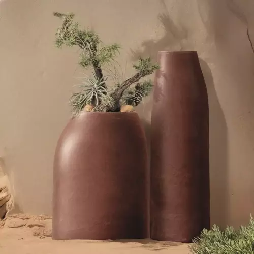 Donice w kolorze czerwonej cegły z kolekcji EPOCCO