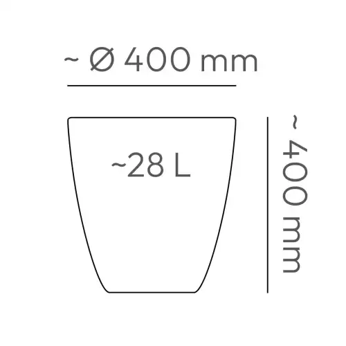 Objętość donicy DEFORA TDEO40 (bez wewnętrznej półki)