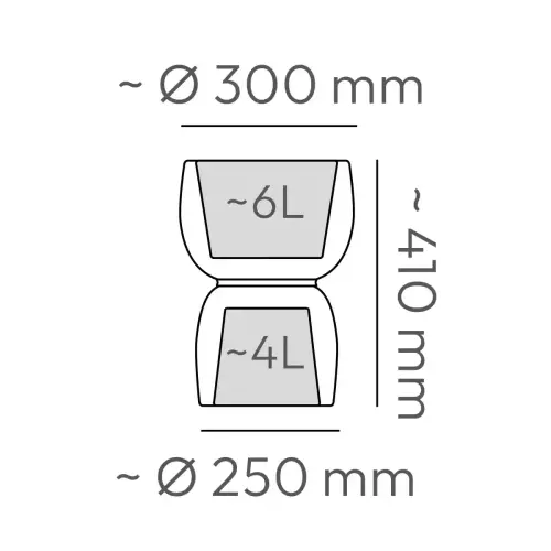 Pojemność donicy DUALA ROUND TDR30