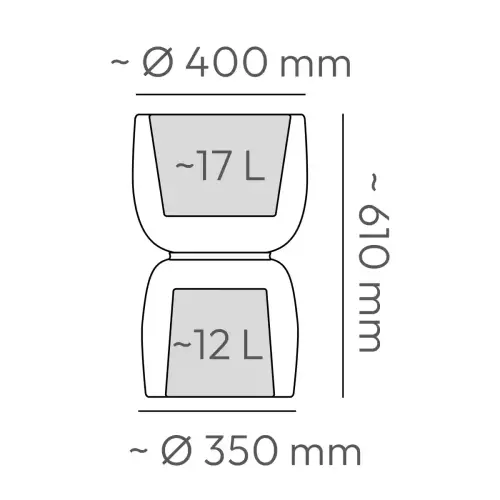 Pojemność donicy DUALA ROUND MIDL TDR40M
