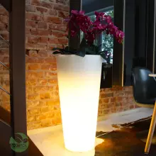 Donica z polietylenu VENUS PL-VE91-LIGHT biały podświetlany