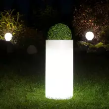 Donica z polietylenu HEBE PL-HE89-LIGHT biały podświetlany