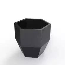 Czarna geometryczna donica Kalas 53 cm