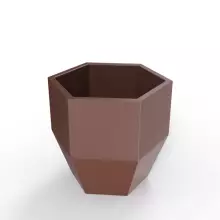 Brązowa geometryczna donica Kalas 53 cm