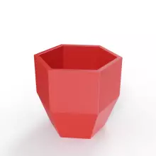 Czerwona geometryczna donica Kalas 53 cm