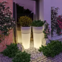 Donica z polietylenu KARI PL-KA100 LIGHT biały podświetlany