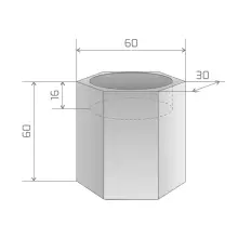 Donica z polietylenu CETO PL-CE60-PD czerwony