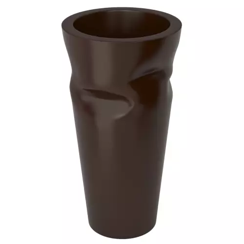 Czekoladowa donica Bent o wysokości 69 cm