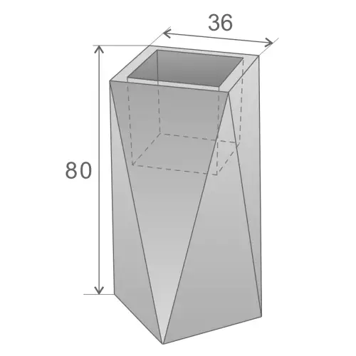 Wymiar donicy Eris z półką