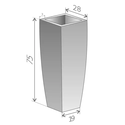 Wymiary donicy Juno 75 cm