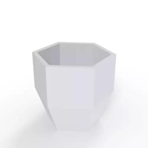 Biała geometryczna donica Kalas 53 cm