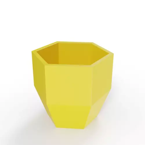 Żółta geometryczna donica Kalas 53 cm