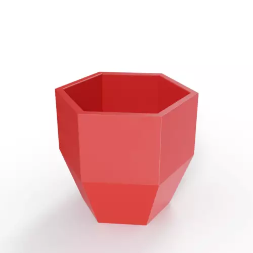 Czerwona geometryczna donica Kalas 53 cm