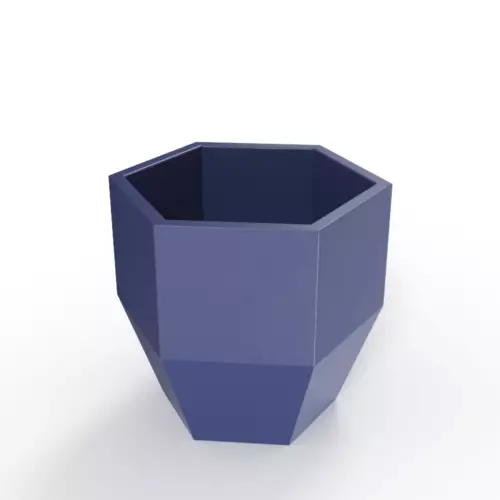 Niebieska geometryczna donica Kalas 53 cm