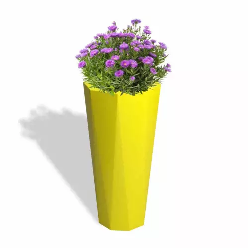 Cytrynowa  donica Octavia z astrem