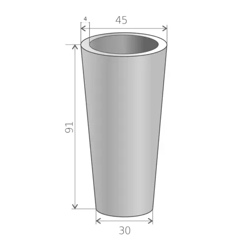 Wymiar donicy Venus wys. 91 cm