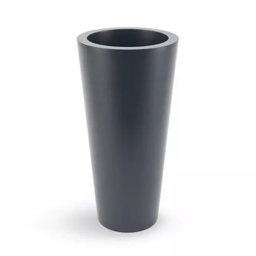 Antracytowa smukła stożkowa donica Venus 91 cm