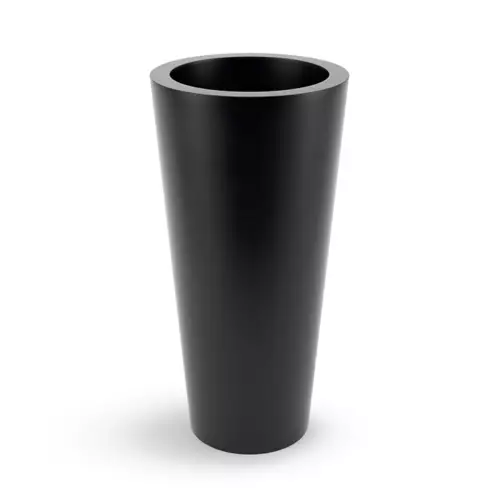 Czarna smukła stożkowa donica Venus 91 cm