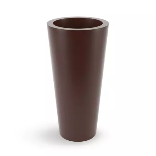 Czekoladowa smukła stożkowa donica Venus 70 cm