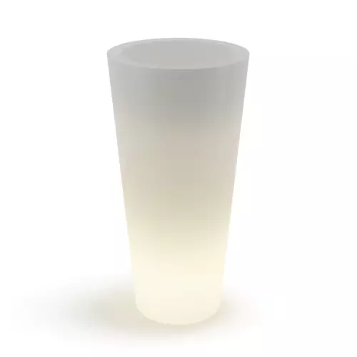 Podświetlana smukła stożkowa donica Venus 91 cm