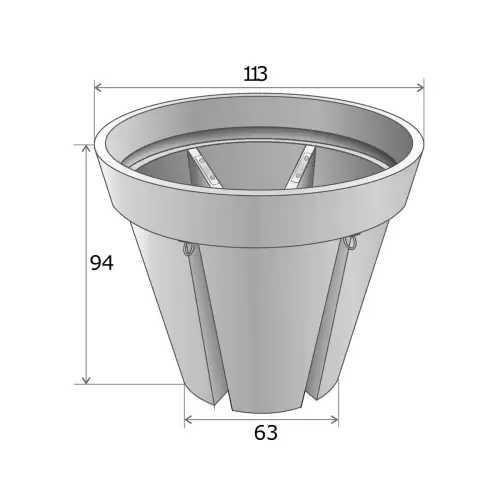 Wymiary donicy BIKEPOT