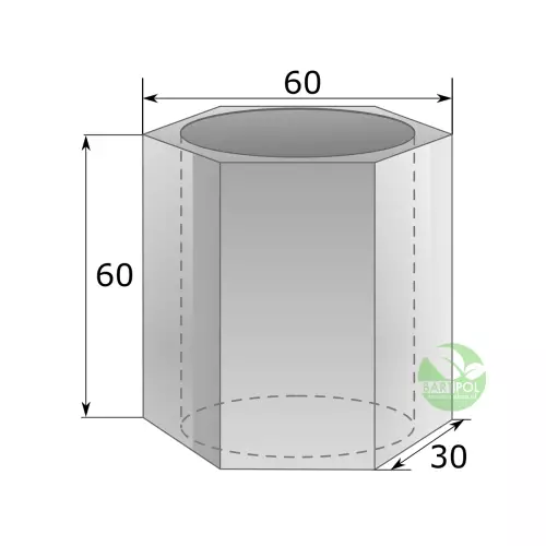 Donica z polietylenu CETO PL-CE60 - wymiary