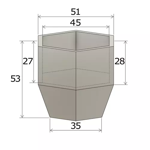 Wymiary donicy Kalas wys. 53 cm