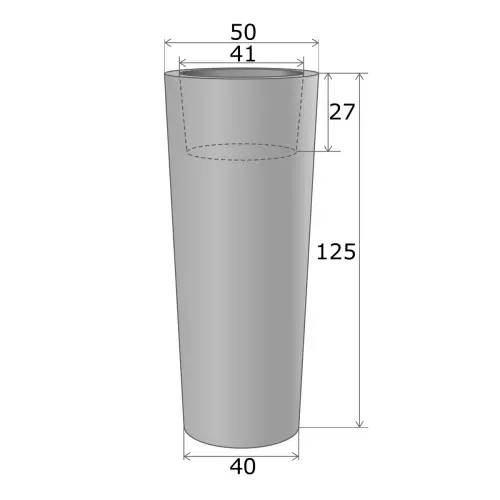 Wymiary donicy NEPTUN 125 cm z wewnętrzną półką