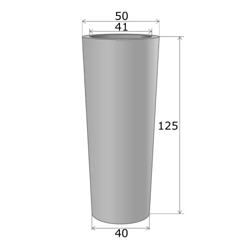 Wymiary donicy NEPTUN 125 cm bez wewnętrznej półki