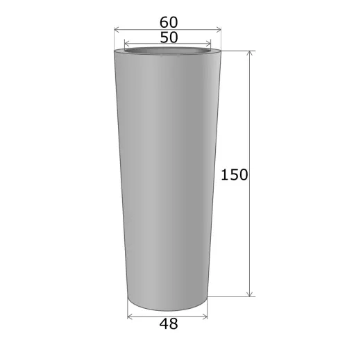 Wymiary donicy NEPTUN 150 cm bez wewnętrznej półki
