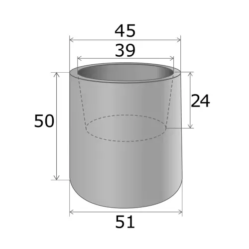 Wymiary donicy ZOE 50 cm z wewnętrzną półką