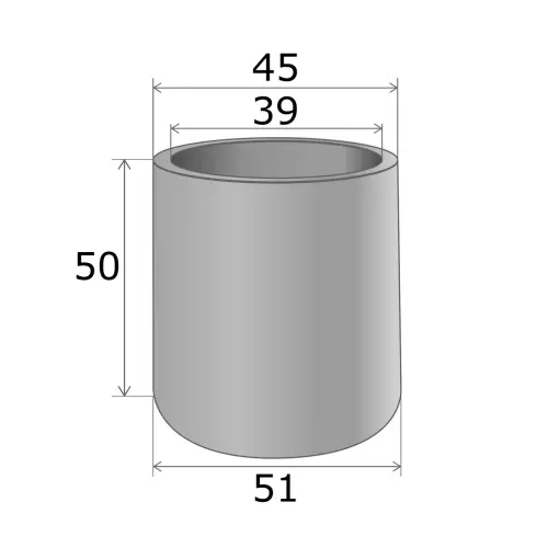 Wymiary donicy ZOE 50 cm bez wewnętrznej półki