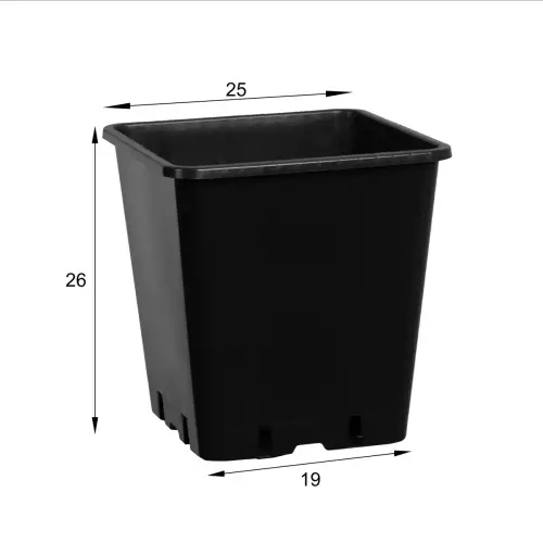 Wymiary kwadratowego wkładu do donicy o pojemności 11 litrów