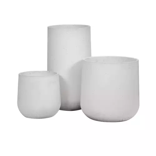 Białe donice betonowe BOWL w rozmiarach: S, M i H