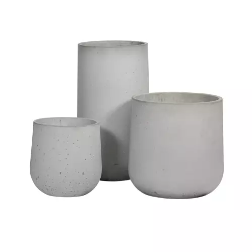 Szare donice betonowe BOWL w rozmiarach: S, M i H