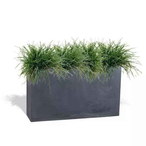 Trawy w grafitowej donicy z betonu Muro XL