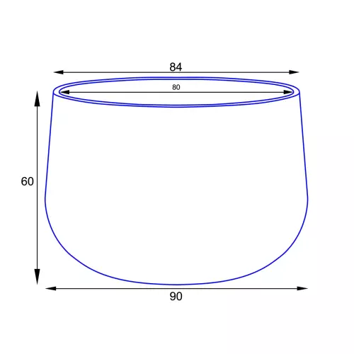Wymiary donicy z betonu BOWL L