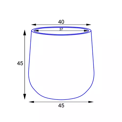 Wymiary donicy z betonu BOWL S