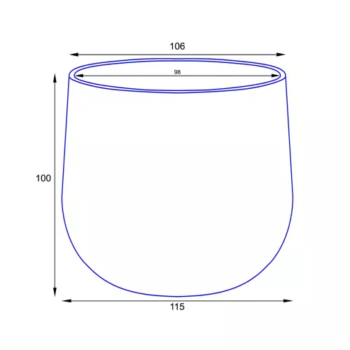 Wymiary donicy z betonu BOWL XL