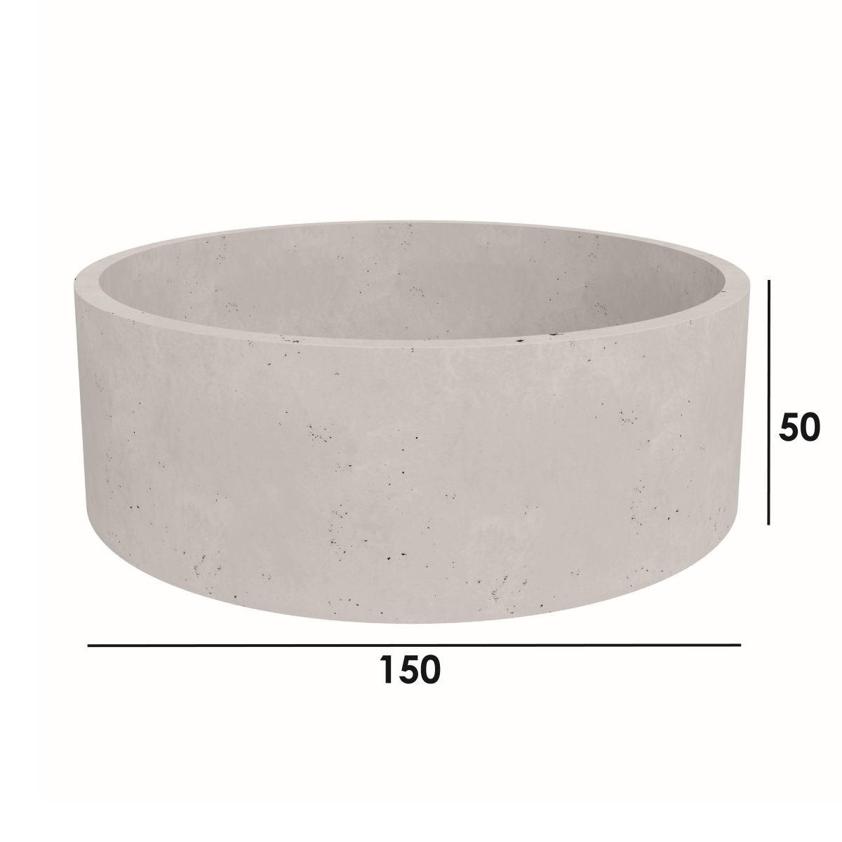 wymiary donicy betonowej RING GM