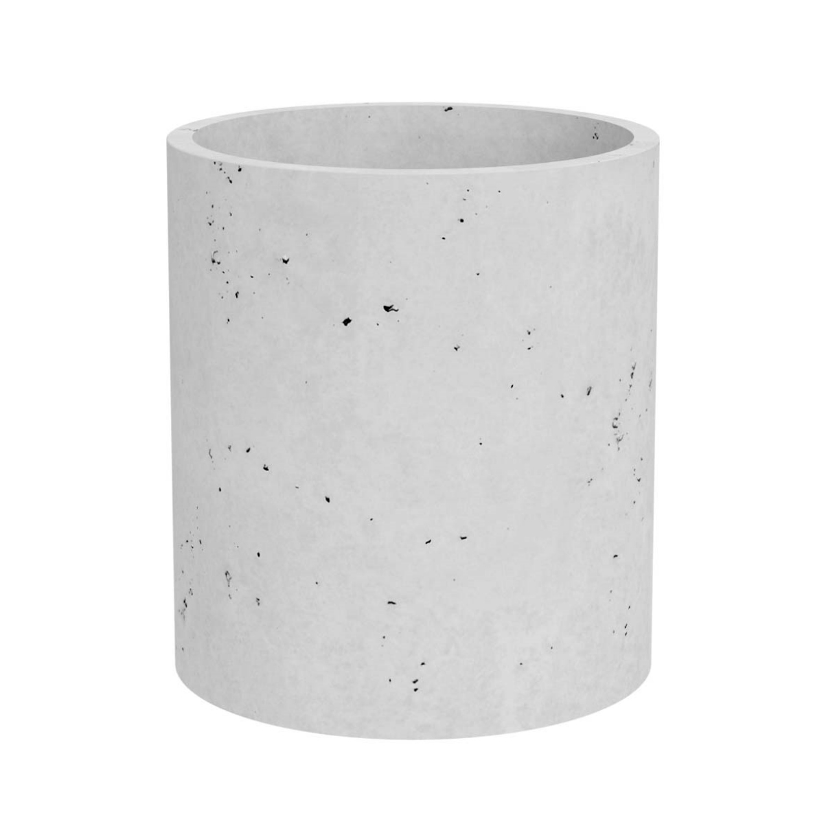 biała okrągła donica z betonu architektonicznego
