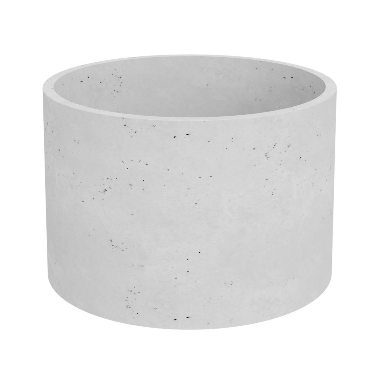 biała okrągła donica z betonu architektonicznego75x50 cm