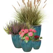 Zestaw czterech doniczek ceramicznych BRE IG zielony lodowy S4