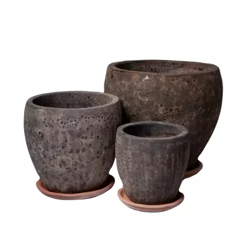 Trzy wielkości modelu ABV SB szarobrązowy z podstawkami - opcja dodatkowa