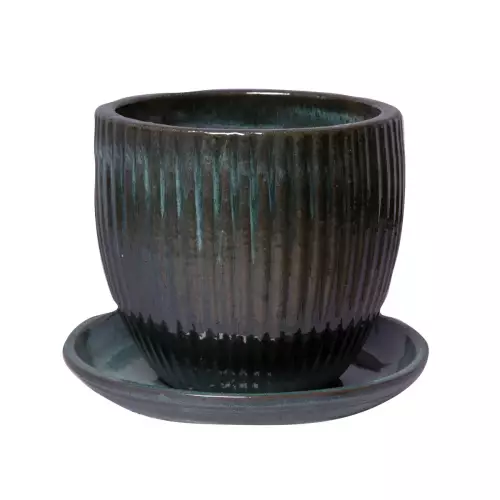 Doniczka PER MG zielony mech 37/34 z podstawkiem MG 45/5