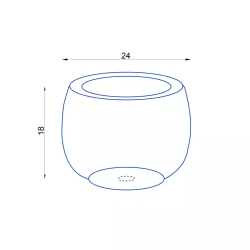 Wymiary doniczki ceramicznej MAB LB 24/18